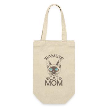 Siamese Cat Mom Haustier Kater Rasse - Geschenkbeutel für Flaschen - Natur - Vorne