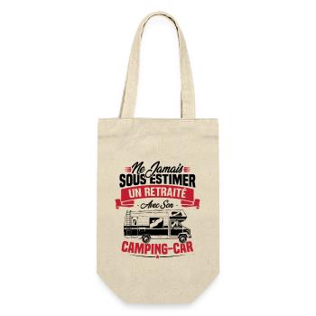 Un retraité avec son camping-car - humour cadeau - Sac à bouteille - nature - Devant