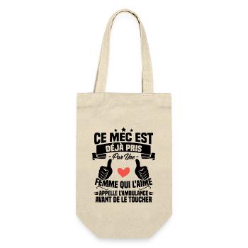 Mec deja pris cadeau homme amour femme - Sac à bouteille - nature - Devant