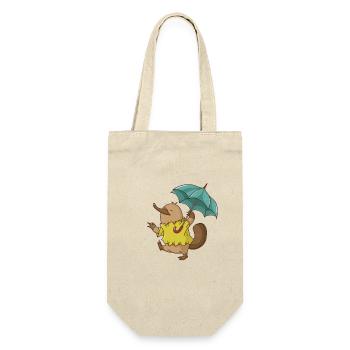 Platypus with umbrella in the rain Australia - Gift Bag for Bottles - nature - Front