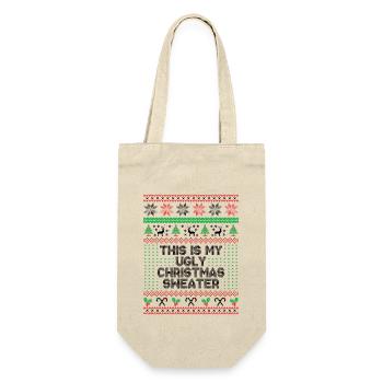 This is my ugly christmas sweater - Gift Bag for Bottles - nature - Front