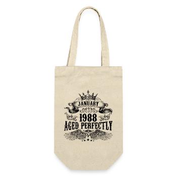 1988 | January Aged Perfectly 1988 birthday gift - Gift Bag for Bottles - nature - Front