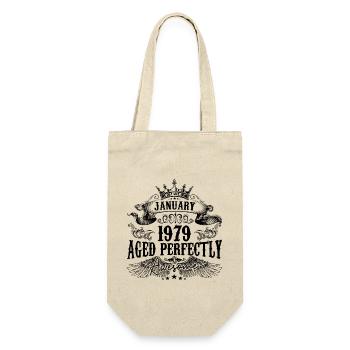 1979 | January Aged Perfectly 1979 birthday gift - Gift Bag for Bottles - nature - Front