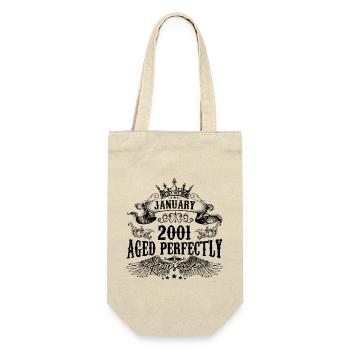 2001 | January Aged Perfectly 2001 birthday gift - Gift Bag for Bottles - nature - Front