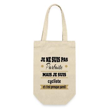 Pas parfaite mais cycliste vélo humour - Sac à bouteille - nature - Devant