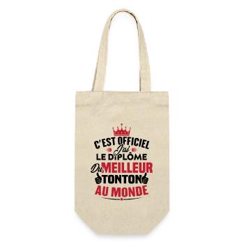 J'ai le diplôme du meilleur tonton au monde - Sac à bouteille - nature - Devant