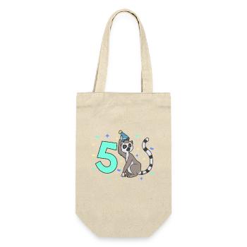 With lemur - children's birthday 5 years - Gift Bag for Bottles - nature - Front