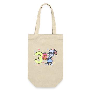 Avec lapin - fille anniversaire 3 ans - Sac à bouteille - nature - Devant
