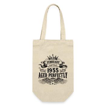 1955 | February Aged Perfectly 1955 birthday gift - Sac à bouteille - nature - Devant