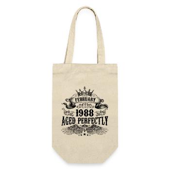 1988 | February Aged Perfectly 1988 birthday gift - Gift Bag for Bottles - nature - Front