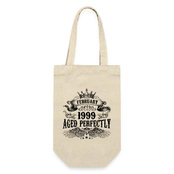 1999 | February Aged Perfectly 1999 birthday gift - Sac à bouteille - nature - Devant