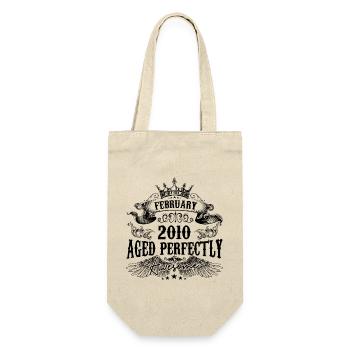 2010 | February Aged Perfectly 2010 birthday gift - Gift Bag for Bottles - nature - Front