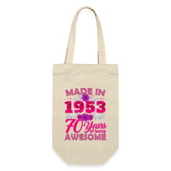 Made in 1953 70 Years of Being Awesome - 70th Birt - Gift Bag for Bottles - nature - Front