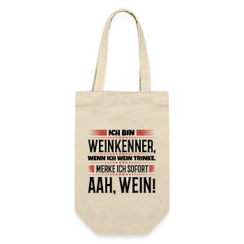 Weinkenner sind die besten - Geschenkbeutel für Flaschen - Natur - Vorne