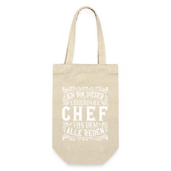 Ich bin dieser Legendäre Chef - Geschenkbeutel für Flaschen - Natur - Vorne