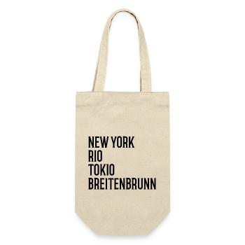New York Rio Tokio Breitenbrunn Erzgebirge - Geschenkbeutel für Flaschen - Natur - Vorne