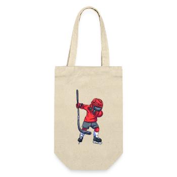 Eishockeyspieler - Geschenkbeutel für Flaschen - Natur - Vorne