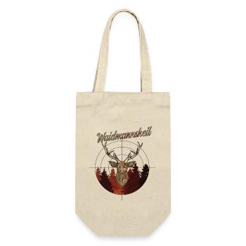 Waidmannsheil Jäger Jägerin Jägergruß Hirsch Wald - Geschenkbeutel für Flaschen - Natur - Vorne