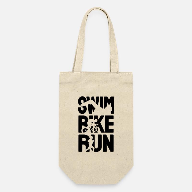 Triathlon Triathlet - Geschenkbeutel für Flaschen - Natur