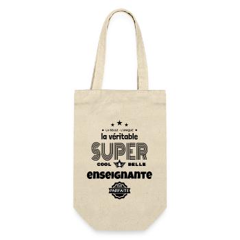 super enseignante 100% parfaite humour - Sac à bouteille - nature - Devant