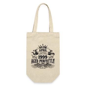 1999 | april Aged Perfectly 1999 Geburtstagsgeschenk - Geschenkbeutel für Flaschen - Natur - Vorne