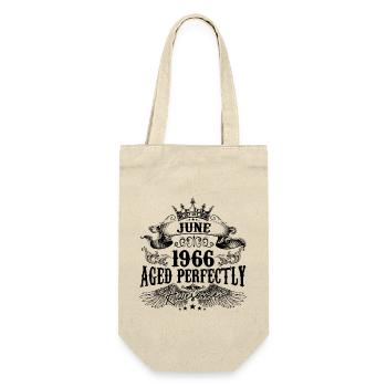 1966 | June Aged Perfectly 1966 Geburtstagsgeschenk - Geschenkbeutel für Flaschen - Natur - Vorne