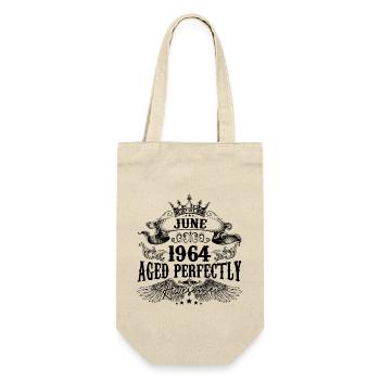 1964 | June Aged Perfectly 1964 birthday gift - Sac à bouteille - nature - Devant
