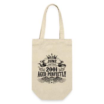 2001 | June Aged Perfectly 2001 birthday gift - Gift Bag for Bottles - nature - Front