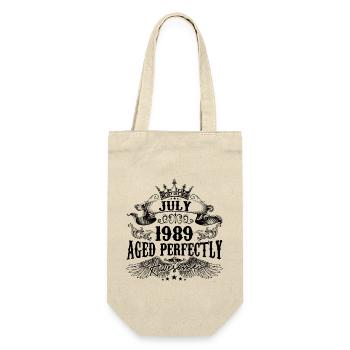 1989 | Juli Aged Perfectly 1989 Geburtstagsgeschenk - Geschenkbeutel für Flaschen - Natur - Vorne