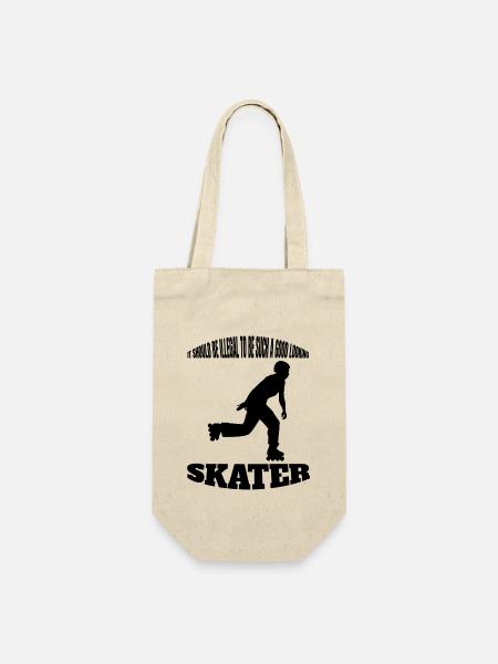 Rollschuh Inline skaten Inliner Skaterin Geschenk - Geschenkbeutel für Flaschen - Natur