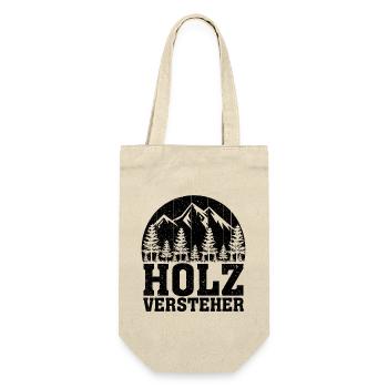 Holzversteher Chainsaw Retro Forest Woodworker - Geschenkbeutel für Flaschen - Natur - Vorne