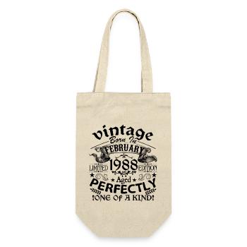 Februar 1988 | Jahrgang 1988 | geboren im Februar - Geschenkbeutel für Flaschen - Natur - Vorne