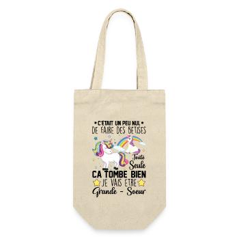 Je vais être grande soeur - Sac à bouteille - nature - Devant