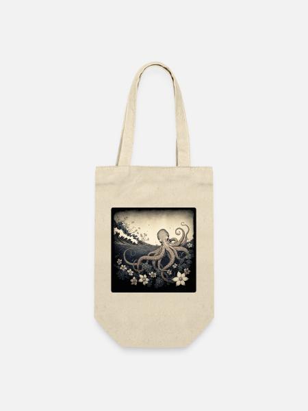 Oktopus - Geschenkbeutel für Flaschen - Natur