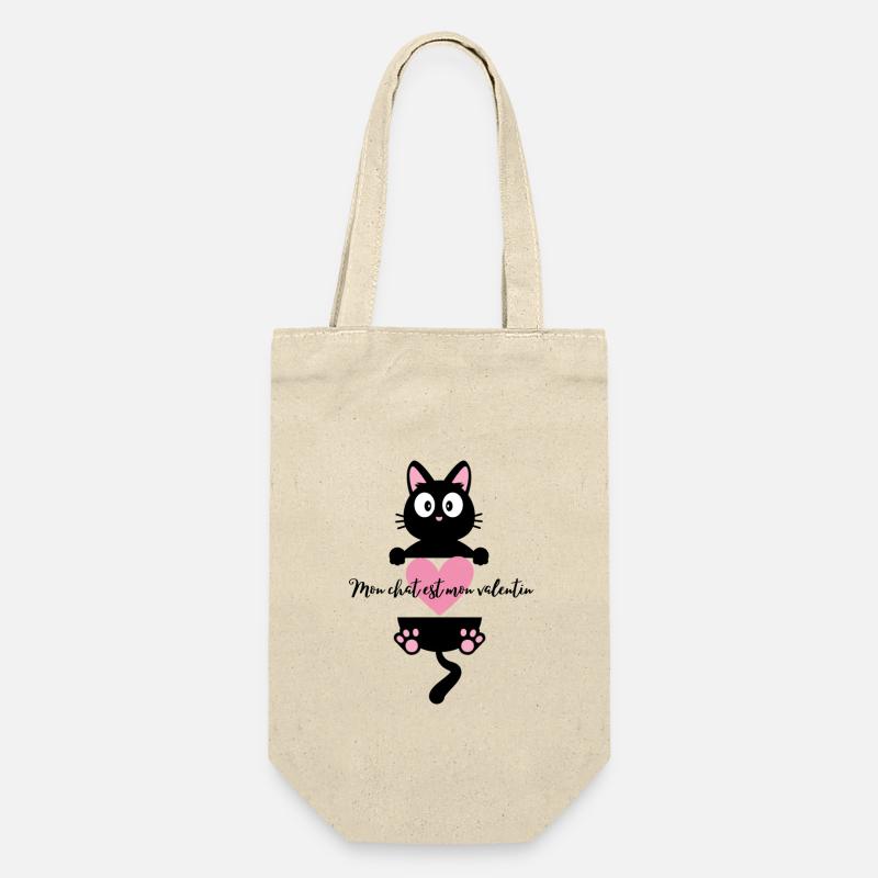 Mon chat est mon valentin - Sac à bouteille - nature