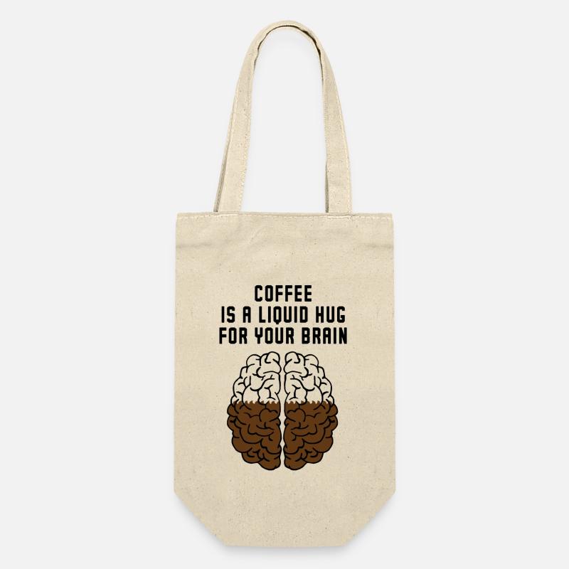 Kaffee eine flüssige Umarmung Lustiges Kaffeezitat - Geschenkbeutel für Flaschen - Natur