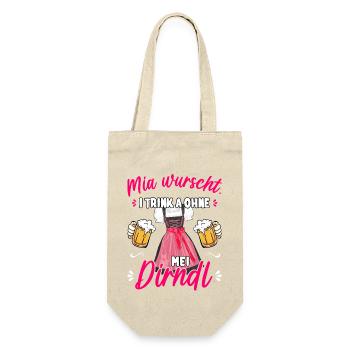 Dirndl Shirt Trachtenshirt Damen Trachten T-Shirt - Geschenkbeutel für Flaschen - Natur - Vorne