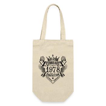 Jahrgang Februar 1978 Februar 1978 geboren im Februar - Geschenkbeutel für Flaschen - Natur - Vorne