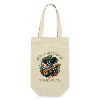 I Love My Smart And Hot Mexican Soulmate Mexico Pr - Geschenkbeutel für Flaschen - Natur - Vorne