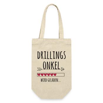 werdender Drillingsonkel Schwangerschaft Drillinge - Geschenkbeutel für Flaschen - Natur - Vorne