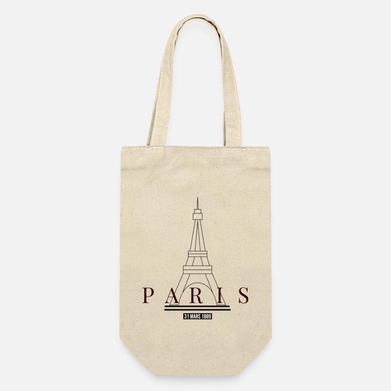 Eiffelturm-Design - Geschenkbeutel für Flaschen - Natur