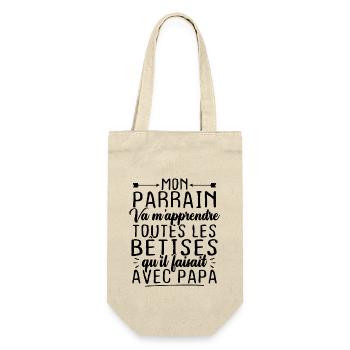 Mon parrain va m'apprendre toutes les bêtises - Sac à bouteille - nature - Devant