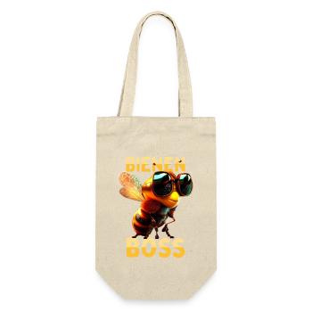 Bienenboss Honig Dealer Bienenzüchter Bienen Boss - Geschenkbeutel für Flaschen - Natur - Vorne