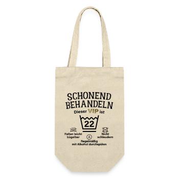 22. Geburtstag Schonend Behandeln 22 VIP ist 22 - Geschenkbeutel für Flaschen - Natur - Vorne