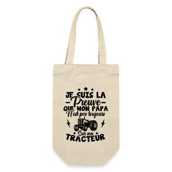 Preuve que mon papa tracteur, Papa agriculteur - Sac à bouteille - nature - Devant