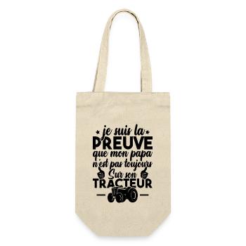 Preuve que mon papa tracteur, Papa agriculteur - Sac à bouteille - nature - Devant