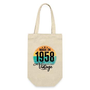 Vintage Made in 1958 Year of birth 1958 Birthday - Gift Bag for Bottles - nature - Front
