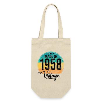 Vintage Made in 1958 Year of birth 1958 Birthday - Gift Bag for Bottles - nature - Front
