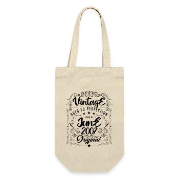 Vintage born in June 2007. Anniversary June 2007 - Gift Bag for Bottles - nature - Front