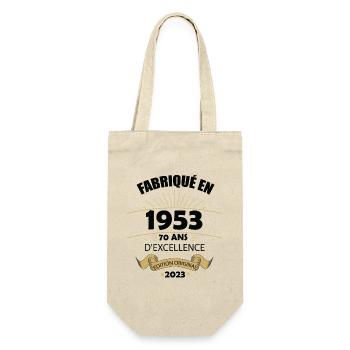 Fabriqué En 1953 Né En 1953 70 Ans Anniversaire - Sac à bouteille - nature - Devant
